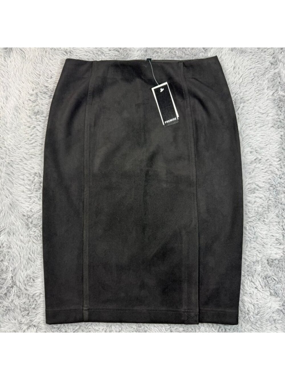Premise Skirt Women's XS Black Polyester Faux Leather Straight & Pencil Preppy